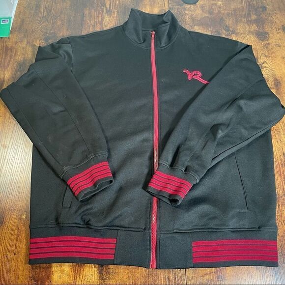 Rocawear Track Jacket Zipper Front Pockets Black XL  Pre-Owned - Picture 1 of 6